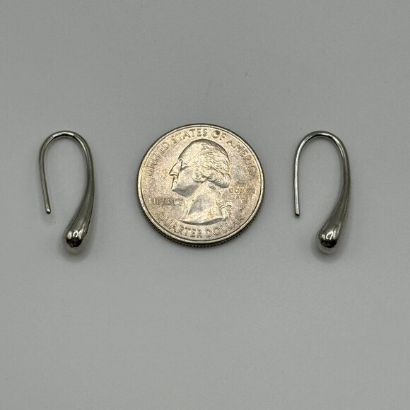 Silver Tone Water Drop Earrings #1373 (not S925) - Picture 6 of 6